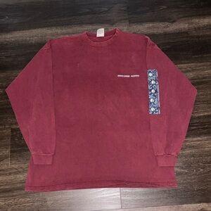 Vintage 90s North Shore Hawaii Red Long Sleeve Shirt Surfer Size XXL